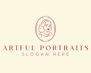 Portrait - Stylish Woman Fashion logo design