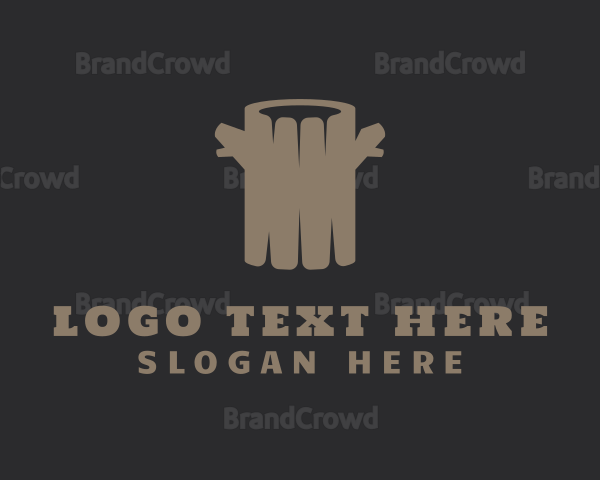 Brown Log Lumberjack Logo