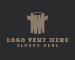 Logging - Brown Log Lumberjack logo design