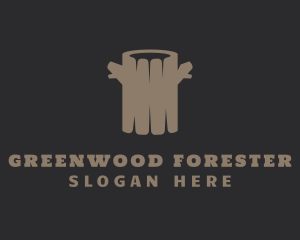 Forester - Brown Log Lumberjack logo design