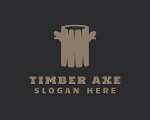 Brown Log Lumberjack logo design