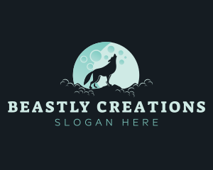 Wolf Beast Howling logo design