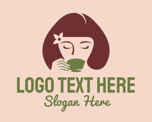 Coffee - Cafe Coffee Tea Woman logo design