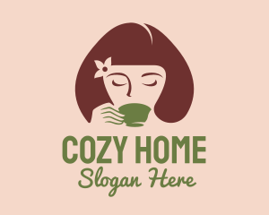 Cafe Coffee Tea Woman logo design