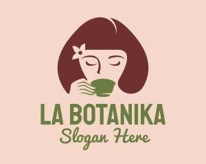 Cafe Coffee Tea Woman logo design