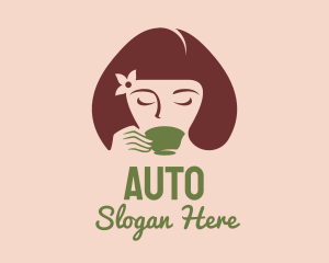 Drinking - Cafe Coffee Tea Woman logo design