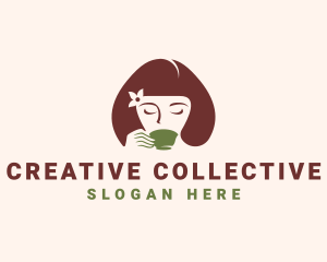 Cafe Coffee Tea Woman logo design