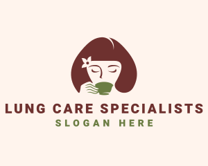 Cafe Coffee Tea Woman logo design