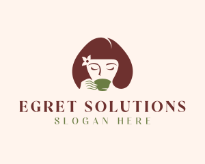 Cafe Coffee Tea Woman logo design