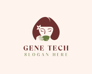 Cafe Coffee Tea Woman logo design