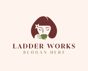 Cafe Coffee Tea Woman logo design