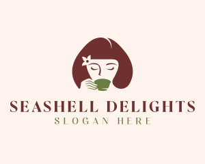 Cafe Coffee Tea Woman logo design