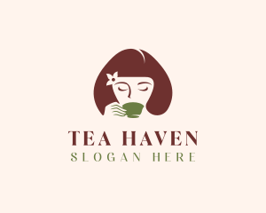 Cafe Coffee Tea Woman logo design