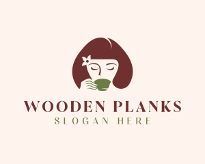 Cafe Coffee Tea Woman logo design