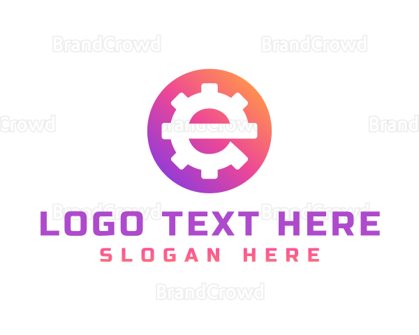 Cog Gear Letter E Logo