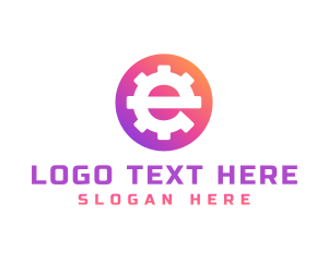 Letter E - Cog Gear Letter E logo design