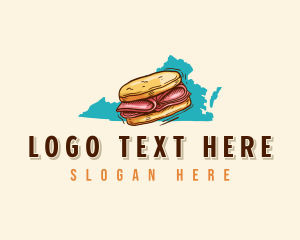 Map - Virginia Sandwich Snacks logo design