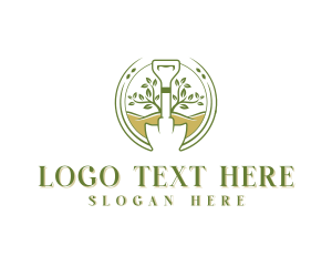 Leaf - Landscaper Shovel Plant logo design
