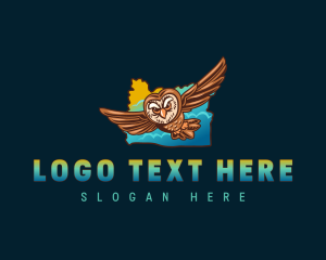 Ozark Big Eared Bat - Oregon Owl Bird logo design