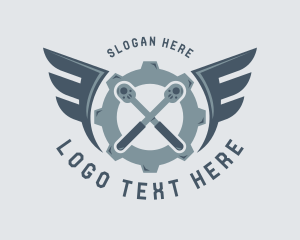 Auto Shop - Torque Wrench Wing Mechanic logo design