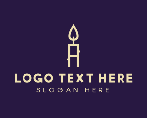 Religion - Fire Candle Letter A logo design