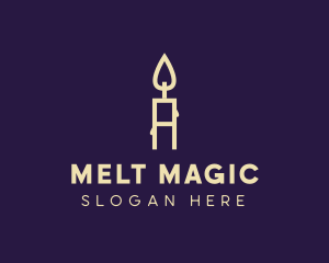 Melt - Fire Candle Letter A logo design