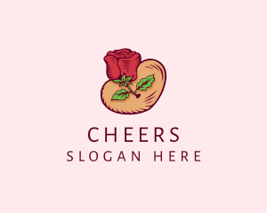 Valentine Heart Rose  Logo