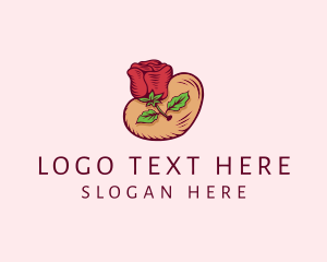 Valentine Heart Rose  Logo