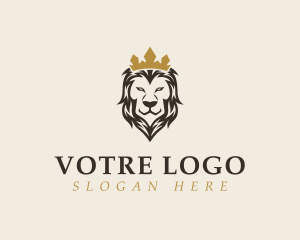 Monarchy - Crown Lion Head logo design