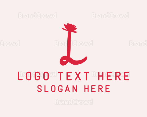 Simple Lotus Letter L Logo