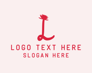 Makeup Artist - Simple Lotus Letter L logo design