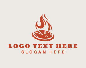 Magma - Hot Flame Pizza logo design