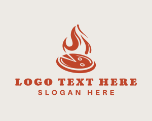 Pizza Slice - Hot Flame Pizza logo design