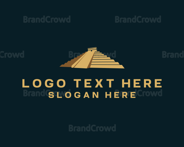 Mayan Pyramid Travel Logo