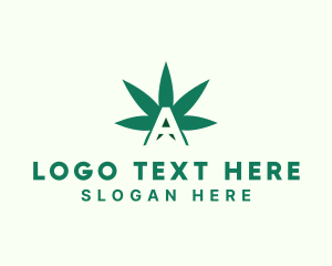 Green Arrow - Green Cannabis Letter A logo design