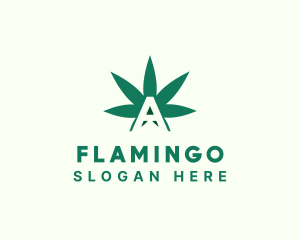 Green Cannabis Letter A Logo