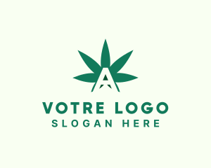 Smoke - Green Cannabis Letter A logo design