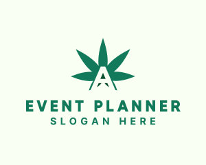 Smoke - Green Cannabis Letter A logo design