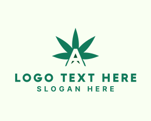 Lettermark A - Green Cannabis Letter A logo design