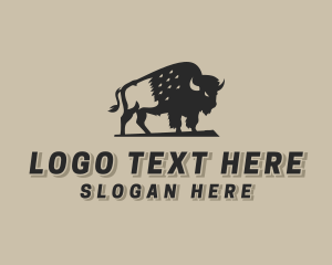 Bison - Native Wild Buffalo logo design