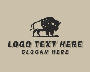 Wild Buffalo Animal Logo