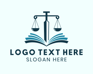 Criminologist - Justice Scale Book Sword logo design