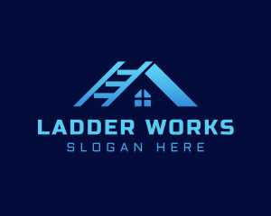 Blue House Ladder logo design