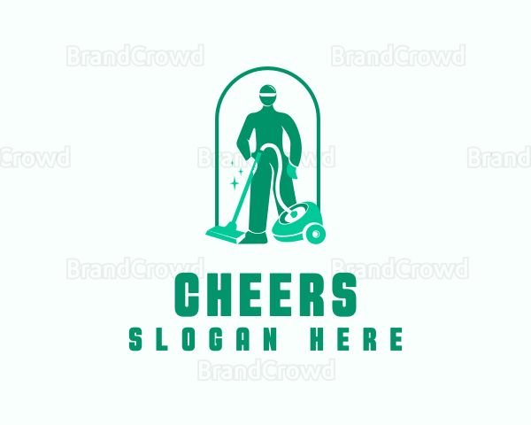 Vacuum Cleaning Janitor Logo
