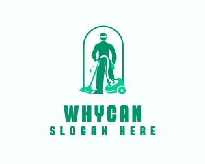 Vacuum Cleaning Janitor Logo