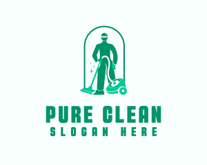 Vacuum Cleaning Janitor logo design