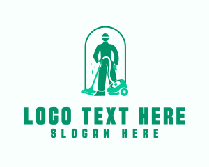 Human - Vacuum Cleaning Janitor logo design