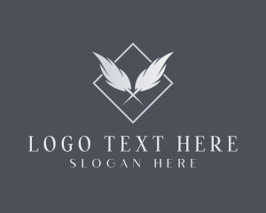 Bookstore - Feather Quill Publisher Blog logo design