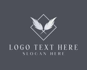 Novel - Feather Quill Publisher Blog logo design