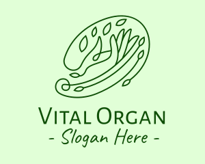 Organic Hand Leaves logo design